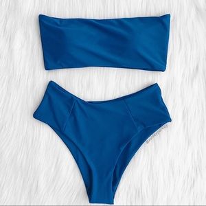❤️SALE❤️ Ocean blue high waisted bandeau bikini